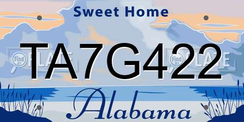 TA7G422 Alabama License Plate