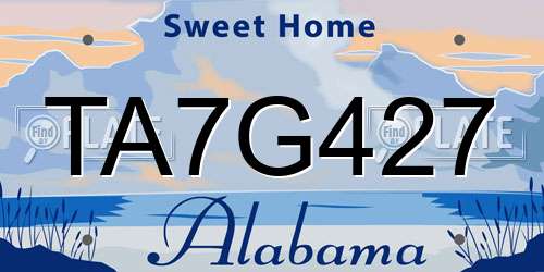 TA7G427 Alabama License Plate