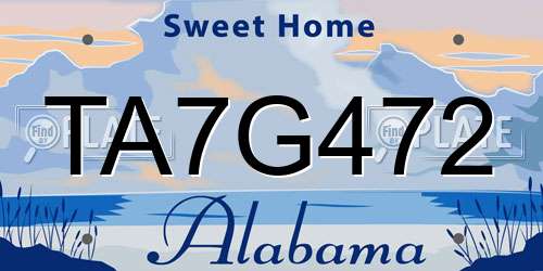 TA7G472 Alabama License Plate
