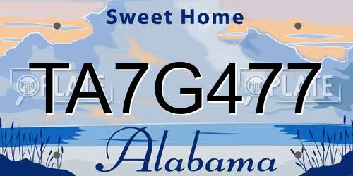 TA7G477 Alabama License Plate