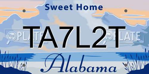 TA7L2T Alabama License Plate