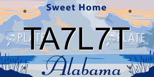 TA7L7T Alabama License Plate