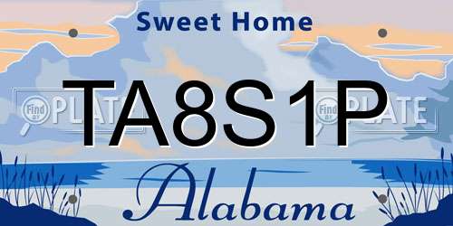 TA8S1P Alabama License Plate