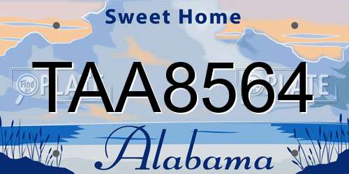 TAA8564 Alabama License Plate