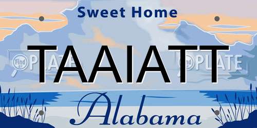 TAAIATT Alabama License Plate