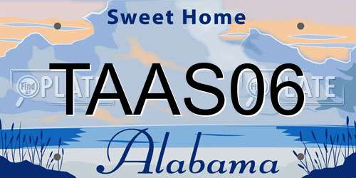 TAAS06 Alabama License Plate
