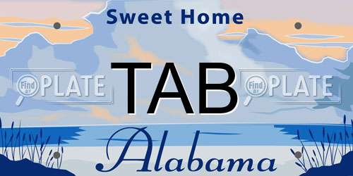 TAB Alabama License Plate