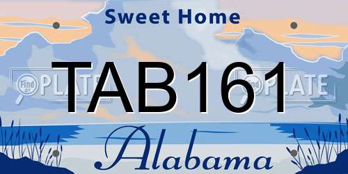 TAB161 Alabama License Plate