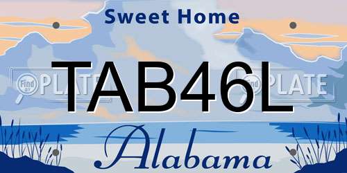 TAB46L Alabama License Plate