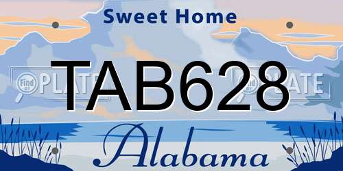 TAB628 Alabama License Plate