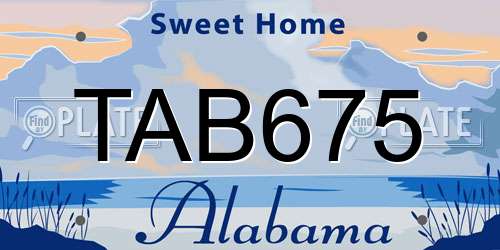 TAB675 Alabama License Plate
