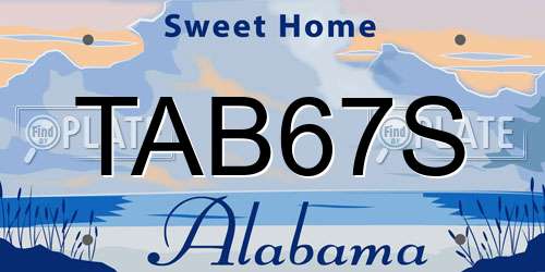 TAB67S Alabama License Plate