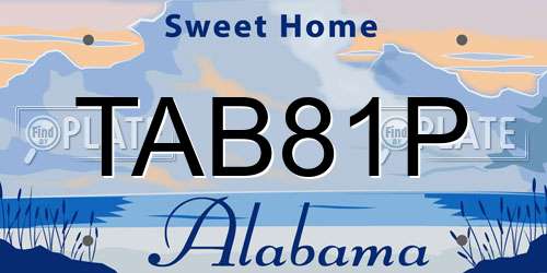 TAB81P Alabama License Plate