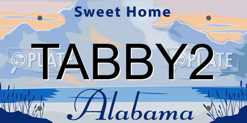TABBY2 Alabama License Plate