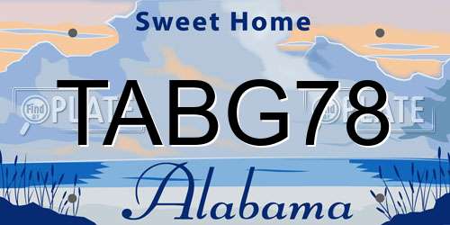 TABG78 Alabama License Plate