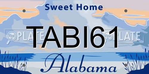 TABI61 Alabama License Plate