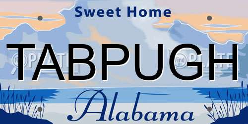 TABPUGH Alabama License Plate