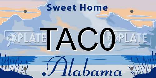 TAC0 Alabama License Plate