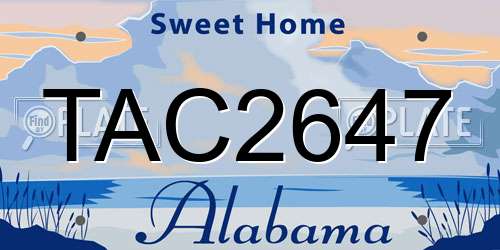 TAC2647 Alabama License Plate