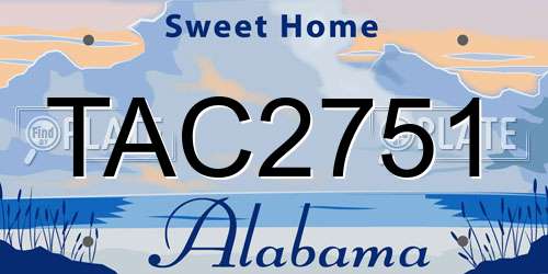 TAC2751 Alabama License Plate