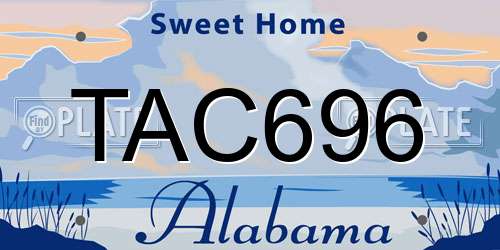 TAC696 Alabama License Plate
