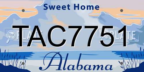 TAC7751 Alabama License Plate