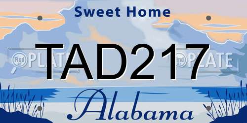 TAD217 Alabama License Plate