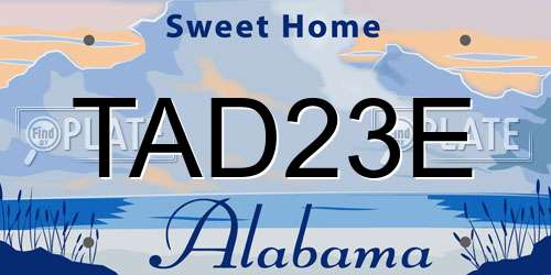 TAD23E Alabama License Plate