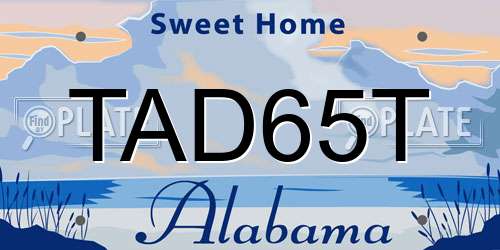 TAD65T Alabama License Plate