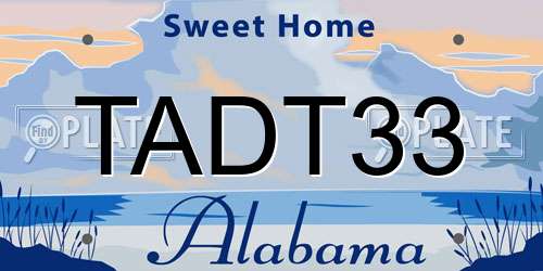 TADT33 Alabama License Plate