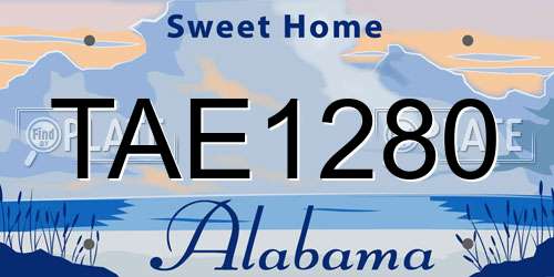 TAE1280 Alabama License Plate