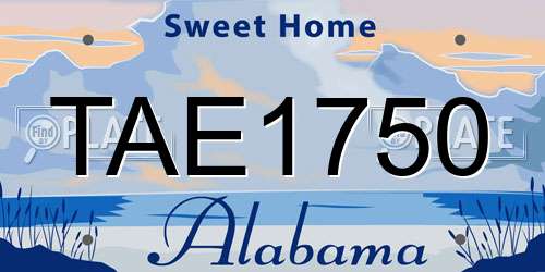 TAE1750 Alabama License Plate