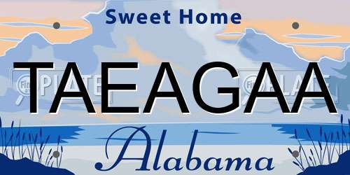 TAEAGAA Alabama License Plate