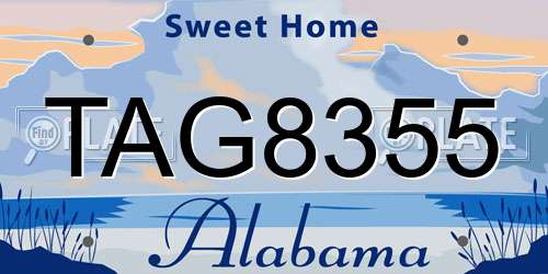 TAG8355 Alabama License Plate
