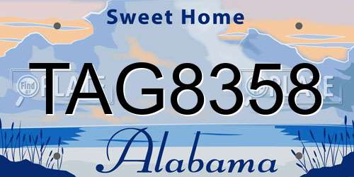TAG8358 Alabama License Plate