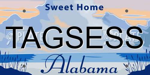 TAGSESS Alabama License Plate