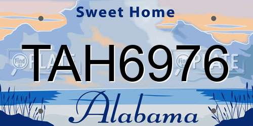 TAH6976 Alabama License Plate