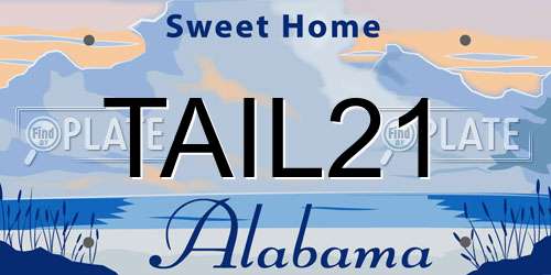 TAIL21 Alabama License Plate