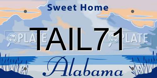 TAIL71 Alabama License Plate