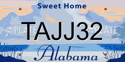 TAJJ32 Alabama License Plate