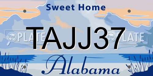 TAJJ37 Alabama License Plate