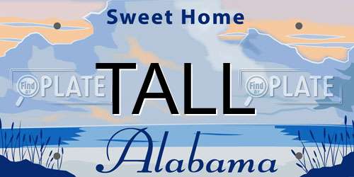 TALL Alabama License Plate
