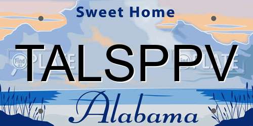 TALSPPV Alabama License Plate