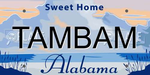 TAMBAM Alabama License Plate