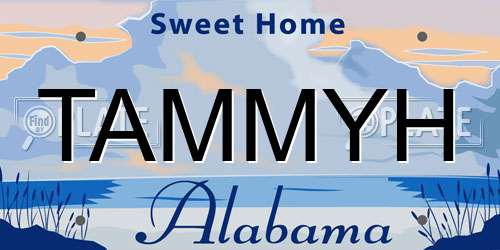 TAMMYH Alabama License Plate
