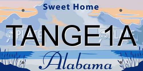 TANGE1A Alabama License Plate