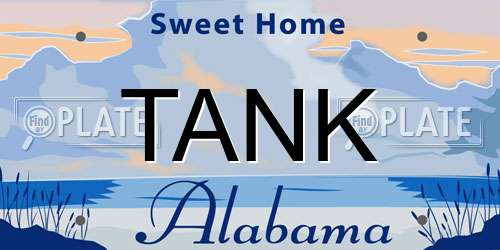 TANK Alabama License Plate