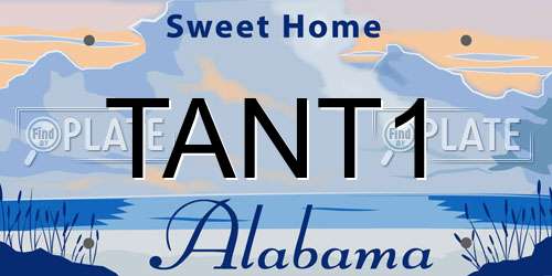 TANT1 Alabama License Plate