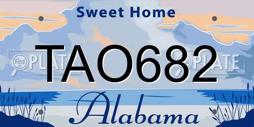 TAO682 Alabama License Plate