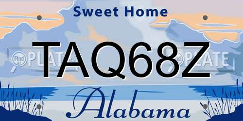 TAQ68Z Alabama License Plate